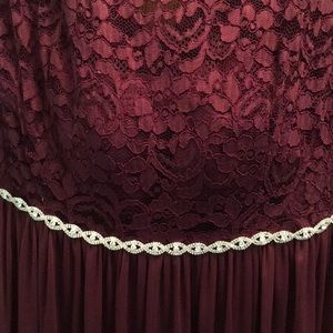David’s bridal floor length wine colored dress